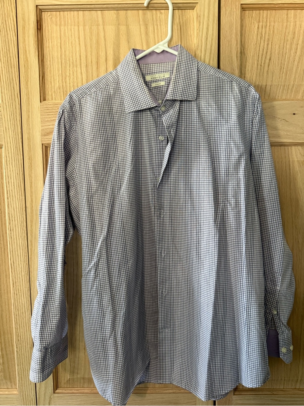 Perry Ellis Purple-Tone Micro Check Dress Shirt